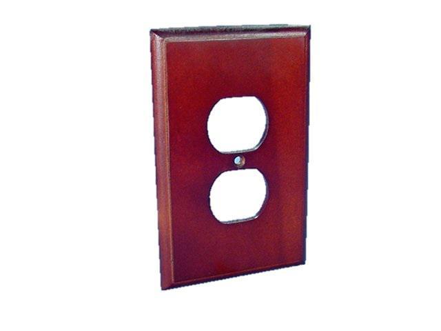 UPC 078477128930 product image for Leviton 89203-CHR 1-Gang Duplex Outlet Wallplate Cherry Wood Finish | upcitemdb.com