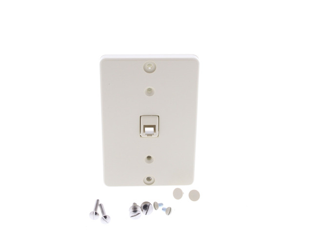 Leviton 40263-I Telephone Wall Phone Jack, Quick Connect Terminals, 6-Conductor 6-Position, Ivory