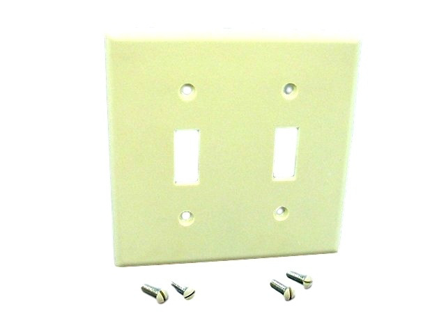 Leviton 82009 Almond Two Gang Toggle Light Switch Wall Plate