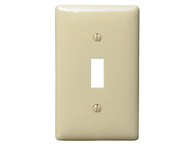 25 Hubbell Wiring Ivory NPJ1I 1-Gang Mid-Size Toggle Switch Wallplate Covers