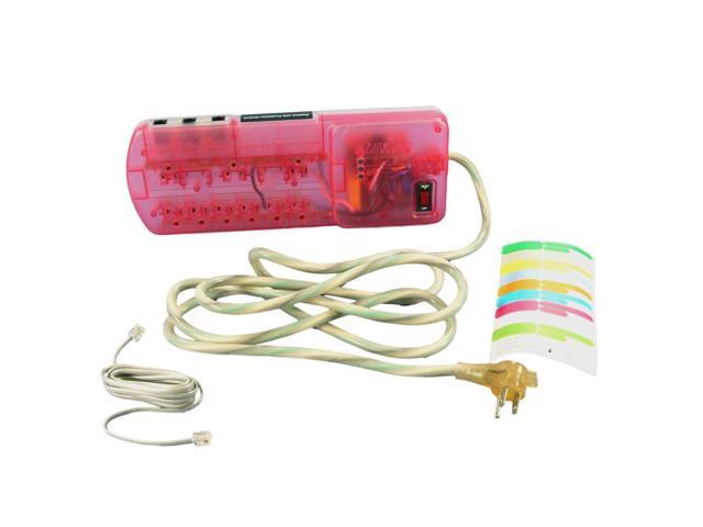 UPC 078477093160 product image for Leviton Pink MODULAR Surge Protector Power Strip With Phone Module 15A 5950-STS | upcitemdb.com