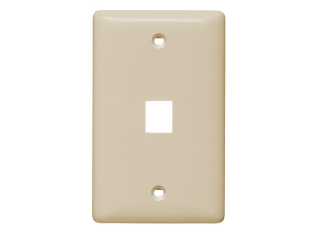 Hubbell Wiring Almond 1-Port NSP11AL 1-Gang Multimedia Faceplate Cover