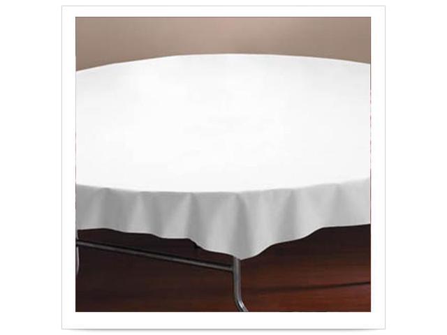 HOFFMASTER 112010 Table Cover,Plastic,82 In.,White,PK12