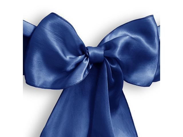 Lann's Linens - 100 Elegant Satin Wedding/Party Chair Cover Sashes/Bows - Ribbon Tie Back Sash - Royal Blue