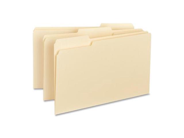 Business Source Interior File Folders 1/3 Cut Assorted Legal 100/BX Manila 43560