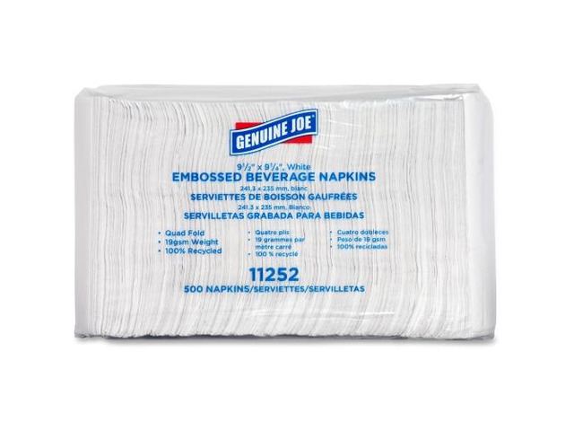 Beverage Napkins Quad Fold 9-1/2'x9-1/4' 4000/CT WE