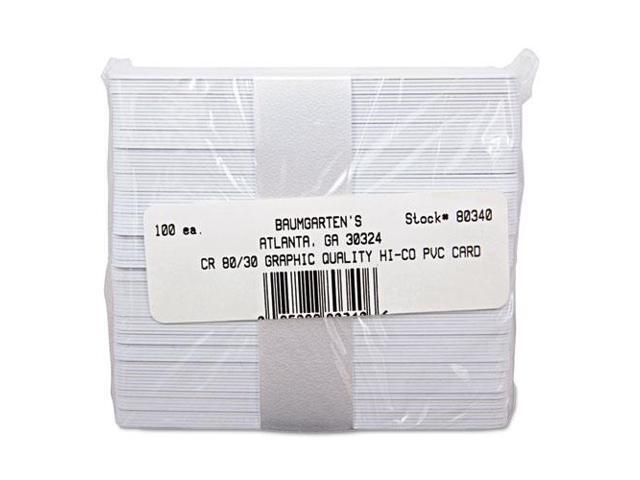 Baumgartens Blank ID Cards CR80 Size 30 mil 2-1/8'x3-3/8' 100/PK WE 80300