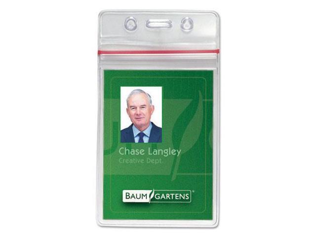 Baumgartens Sealable ID Card Holders Vertical 3-3/4'x2-5/8' 50/PK CL 47840