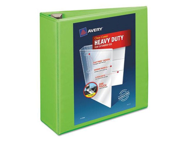 Avery Heavy-Duty View Binder w/Locking EZD Rings 4' Cap Chartreuse 79812