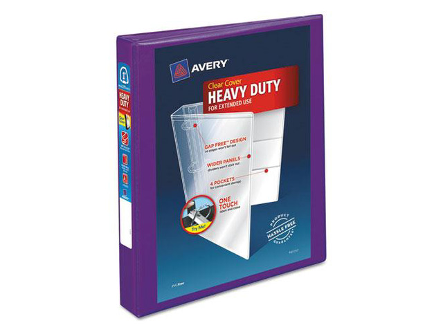 Avery Heavy-Duty View Binder w/Locking EZD Rings 1' Cap Purple 79771