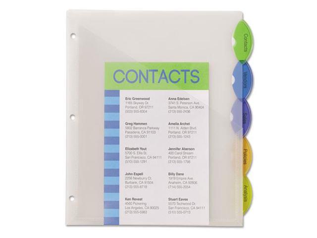 Avery Style Edge Insertable Dividers with Pocket Multicolor 5-Tab 11 1/4 x 9 1/4