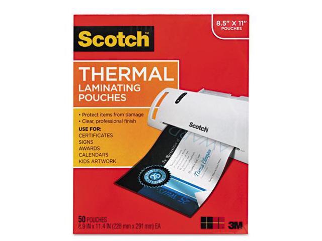 Scotch Letter Size Thermal Laminating Pouches 3 mil 11 1/2 x 9 50/Pack TP385450