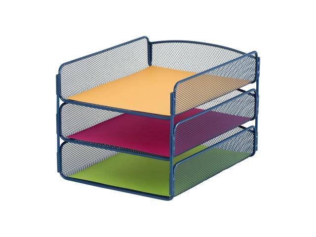 Safco Triple Letter Tray Org 9-1/2'x11-3/4'x8' Blue 3271BU