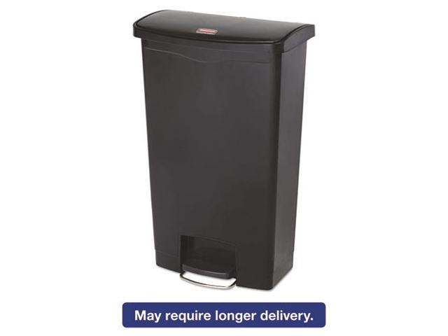 Rubbermaid - FG1883613 - Slim Jim Resin Step-On Container, Front Step Style, 18 gal, Black