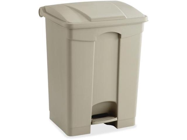 Large Capacity Plastic Step-On Receptacle, 17gal, Tan