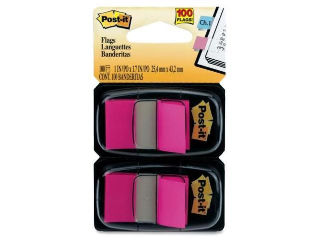 3M 680BP2 Standard Tape Flags in Dispenser Bright Pink 100 Flags per Dispenser