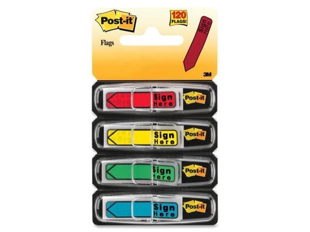 3M 684SH Arrow Flags Sign Here 4 Colors with Dispensers 120 Pack