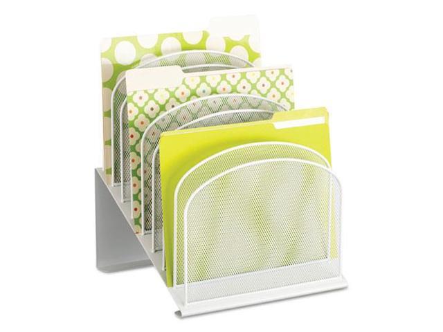 Safco Mesh Desk Organizer Eight Sections Steel 11 1/4 x 10 7/8 x 13 3/4 White