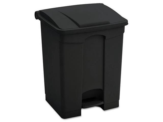 Large Capacity Plastic Step-On Receptacle, 23Gal, Black
