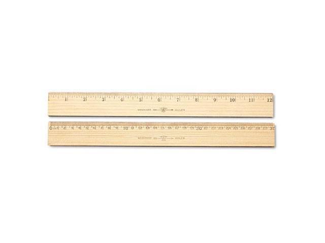 Westcott Wood Ruler Metric and 1/16' Scale with Single Metal Edge 30 cm 10375