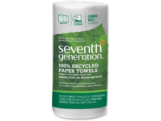Seventh Generation 100% Recycled Paper Towel Rolls 2-Ply 11 x 5.4 Sheets 156