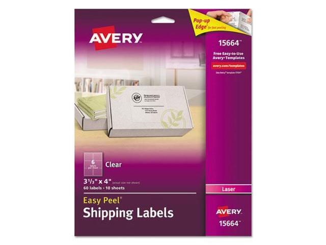 Easy Peel Mailing Labels For Laser Printers, 3-1/2 X 4, Clear, 60/Pack
