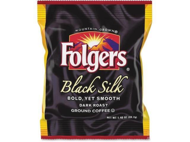 Folgers Black Silk Ground Coffee Fraction Pack Ground - Regular - Black Silk - Dark/Bold/Smooth - 1.4 oz - 42 / Carton