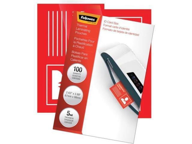 Fellowes 52015 Laminating Pouches, 5 mil, 2 5/8 x 3 3/8, 100 per Pack