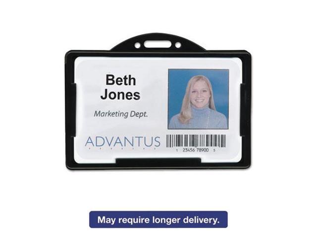 Advantus Horizontal ID Card Holders 3 3/8 x 2 1/8 Black 25 per Pack 75656