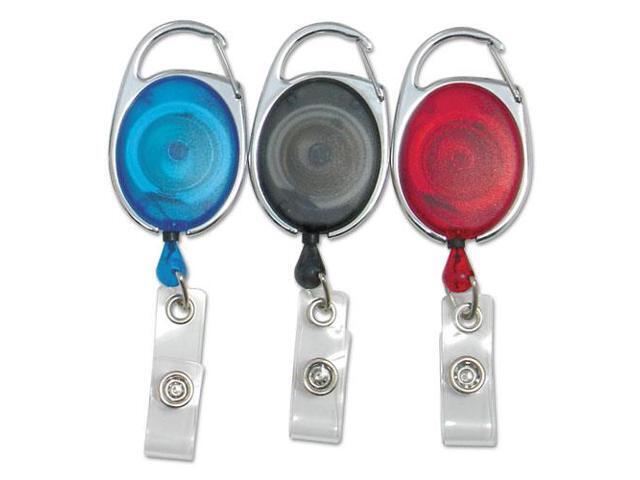 Baumgartens Clip ID Badge Reels Oval 30' 3/PK AST 68769