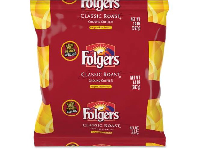 Folgers Classic Roast Ground Coffee Filter Packs Ground - Regular - Classic - 1.4 oz - 40 / Carton FOL10117