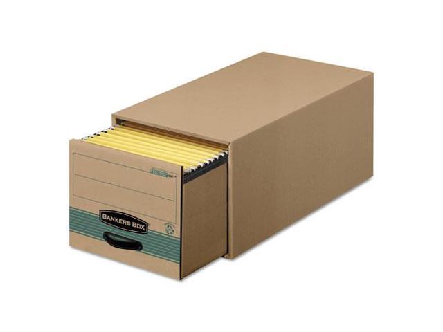 Fellowes 1231201 Super Stor/Drawer Steel Plus Storage Box, Legal, Kraft/Green, 6/Carton