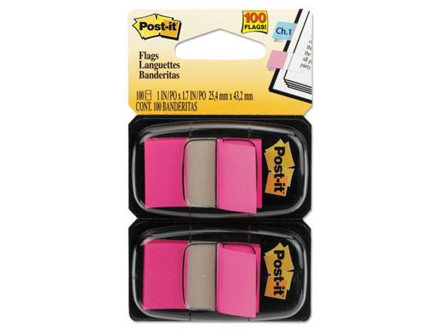 3M 680BP2 Standard Tape Flags in Dispenser Bright Pink 100 Flags per Dispenser
