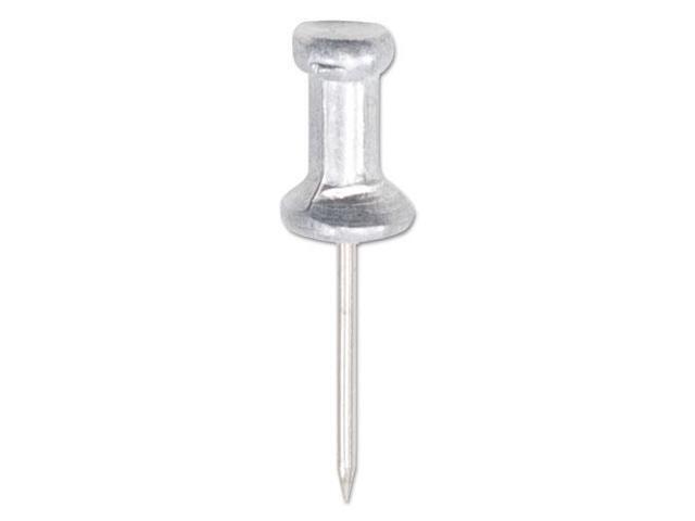 Gem Aluminum Head Push Pins, Aluminum, Silver, 5/8', 100/Box CPAL5