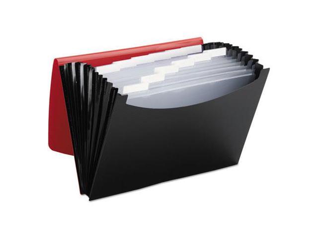 Smead Poly Frequency Expanding File 12 Pockets Black/Red Flap 70866