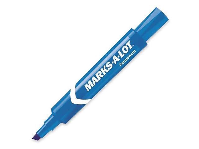 Avery Marks-A-Lot Regular Desk-Style Permanent Marker Chisel Tip Blue Dozen