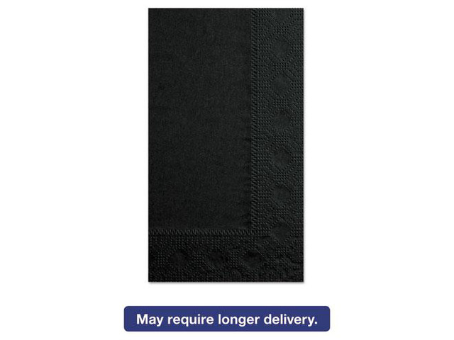 Dinner Napkins, Paper, 1/8 Fold, Two-Ply, 15' x 17', Black