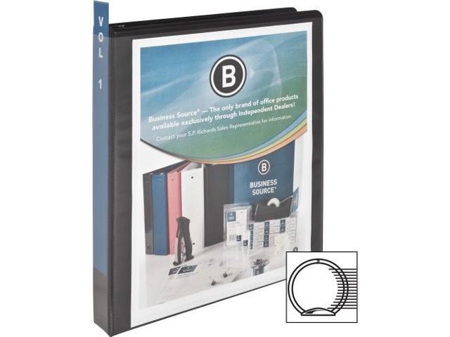 Business Source View Binder w/ 2 Inside Pockets 1' Capacity Black 09952