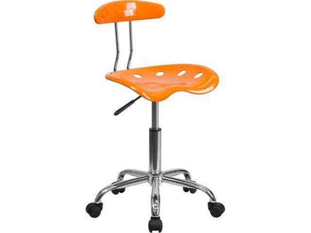 Photos - Computer Chair Flash Furniture Vibrant Orange and Chrome Swivel Task Chair with Tractor Seat LF-214-ORANG 