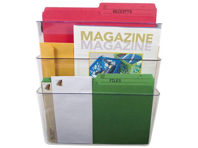 Storex Wall File Letter 13 x 14 Three Pocket Clear 70245U06C