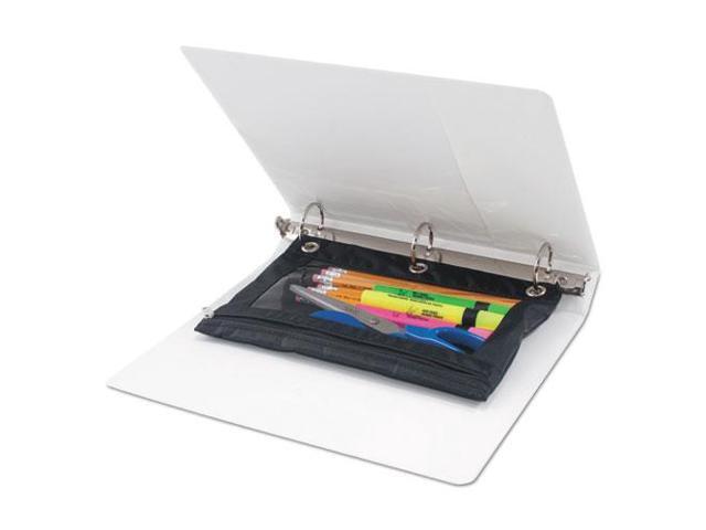 Advantus Binder Pencil Pouch 10 x 7 3/8 Black/Clear 3/Pack 63067