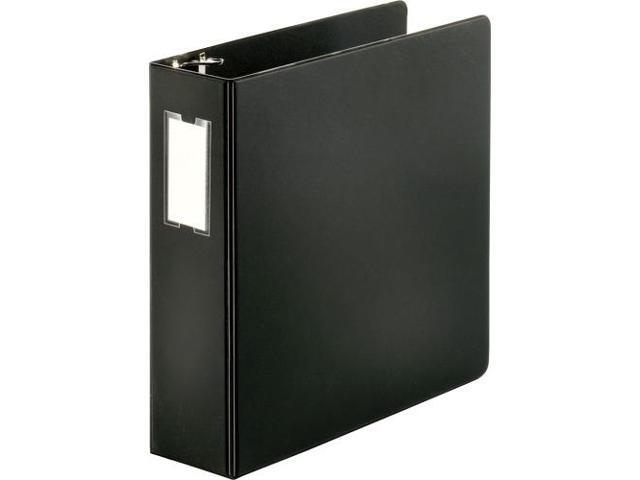 Business Source D-Ring Binder w/Label Holder Hvy-Dty 3' Black 33113