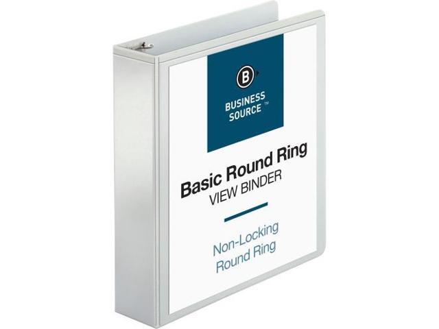 Business Source View Binder w/ 2 Inside Pockets 2' Capacity White 09957