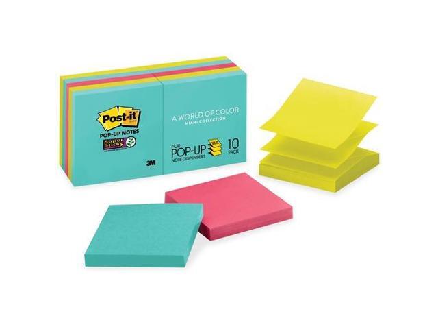 Post-it Pop-up 3 x 3 Note Refill Miami 90/Pad 10 Pads/Pack R33010SSMIA