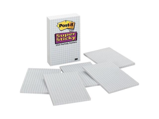 3M 660SSGRID Grid Notes, 4 x 6, White with Blue Grid, 3 90-Sheet Pads/Pack