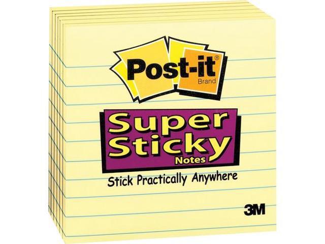 3M Company MMM6756SSCY Post-It Super Sticky Notes 4X4 6Pk Lined