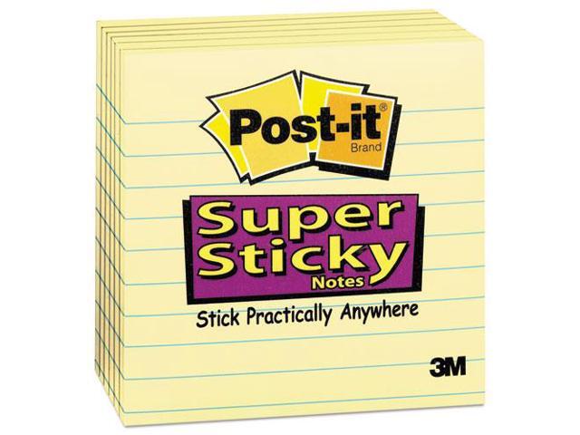 3M Company MMM6756SSCY Post-It Super Sticky Notes 4X4 6Pk Lined