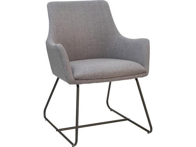 Lorell Gray Flannel Guest Chair with Sled Base - Sled Base - Gray - 25.1' Width x 26.1' Depth x 33.5' Height LLR68562