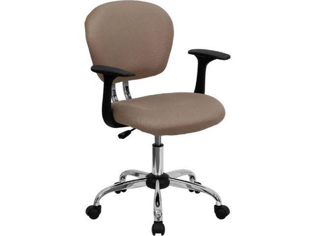 Photos - Computer Chair Flash Furniture Mid-Back Coffee Brown Mesh Padded Swivel Task Office Chair with Chrome Bas 