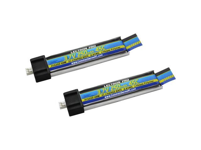 COMMON SENSE RC Lectron Pro 3.7V 250mAh 45C Li-Po Battery, 2-Pack
